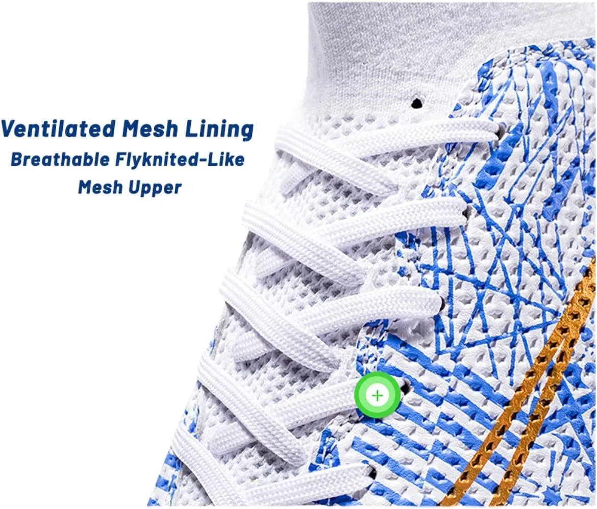 HESBITEUL Soccer Cleats Outdoor for Boys Training: High Top Football Cleats for Firm Ground
