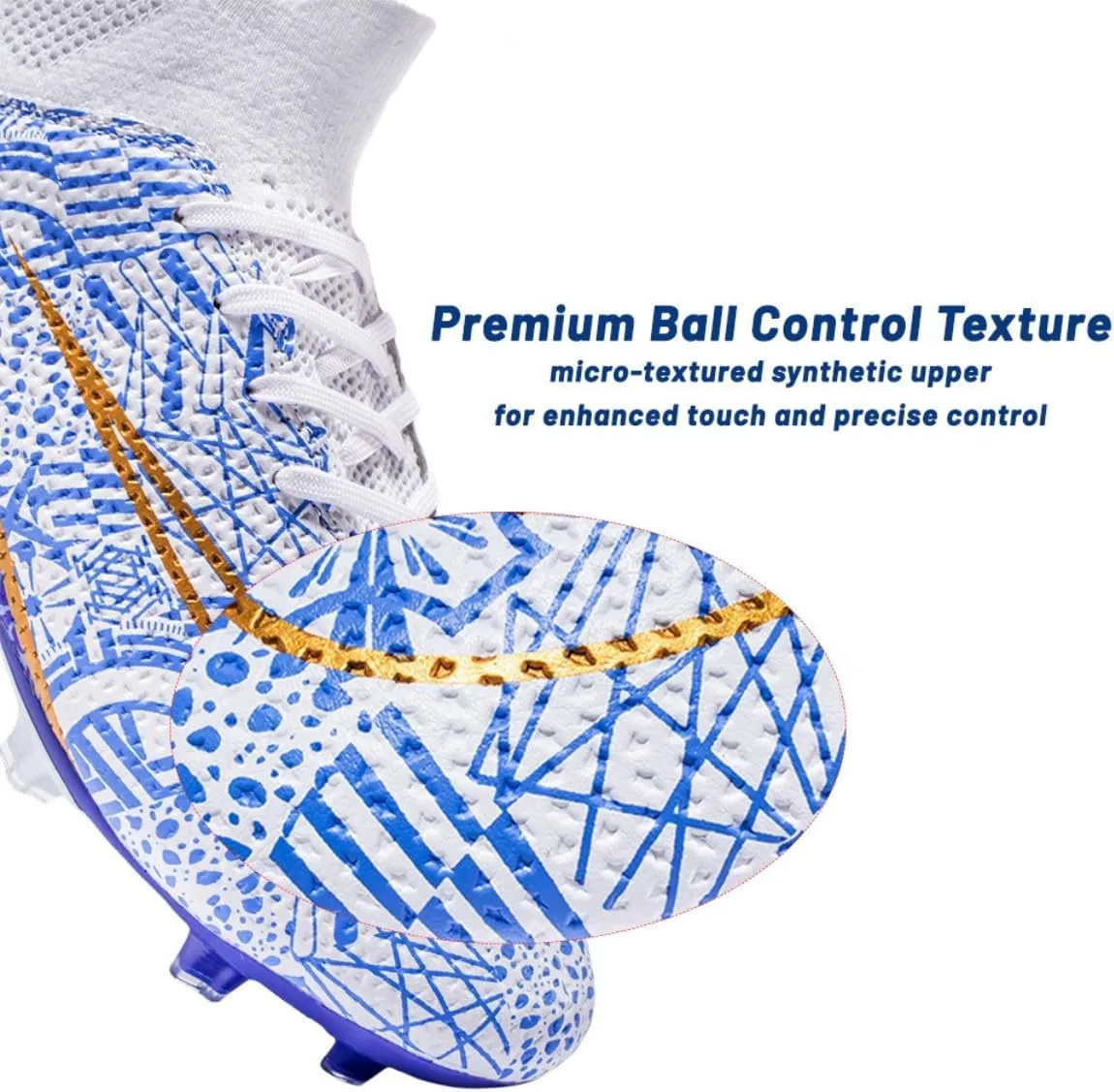 HESBITEUL Soccer Cleats Outdoor for Boys Training: High Top Football Cleats for Firm Ground