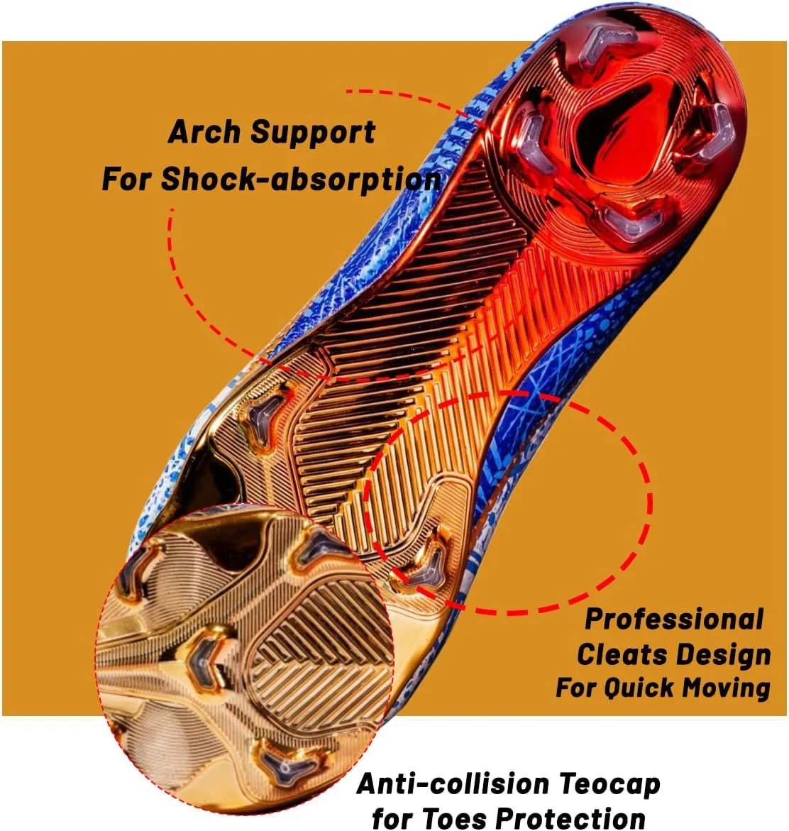 HESBITEUL Soccer Cleats Outdoor for Boys Training: High Top Football Cleats for Firm Ground
