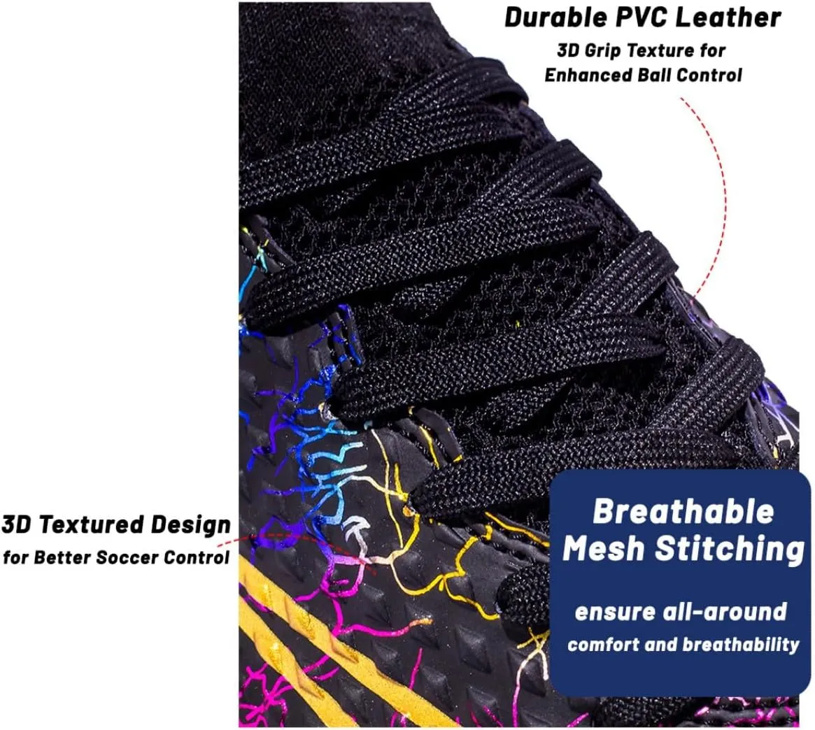HESBITEUL Soccer Cleats Outdoor for Boys Training: High Top Football Cleats for Firm Ground