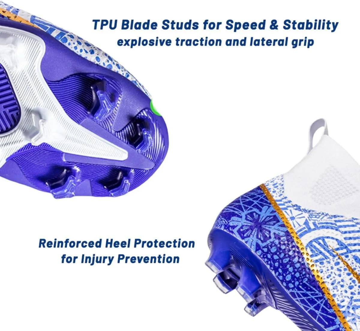 HESBITEUL Soccer Cleats Outdoor for Boys Training: High Top Football Cleats for Firm Ground