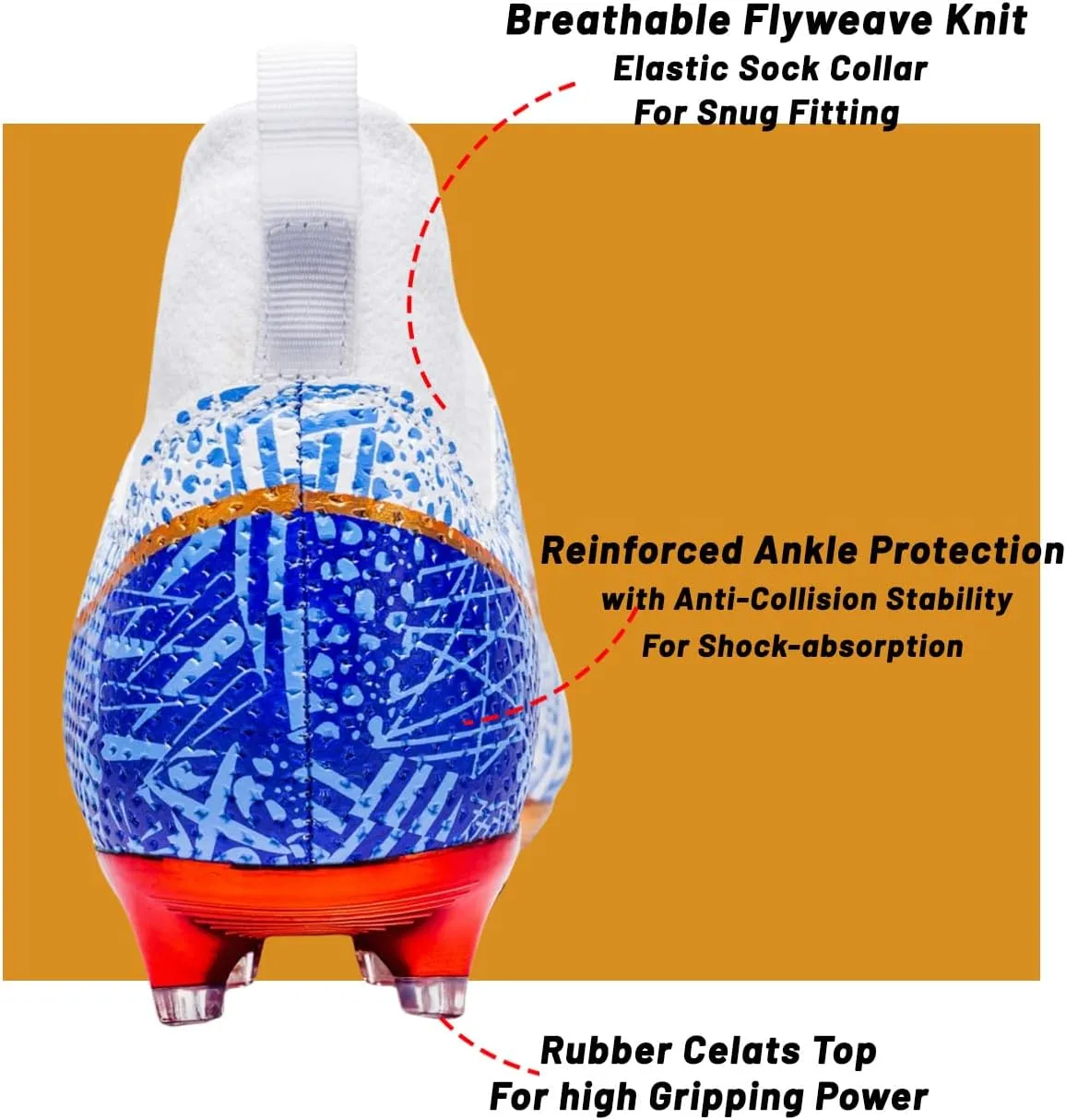 HESBITEUL Soccer Cleats Outdoor for Boys Training: High Top Football Cleats for Firm Ground