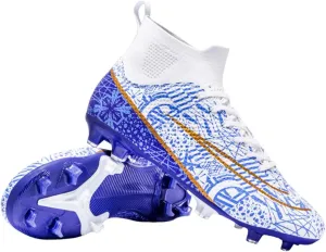 HESBITEUL Soccer Cleats Outdoor for Boys Training: High Top Football Cleats for Firm Ground