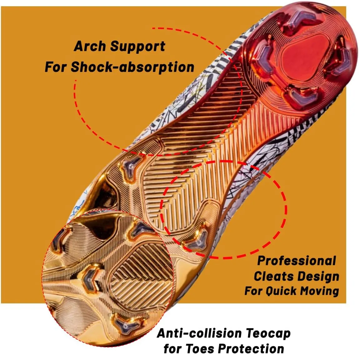 HESBITEUL Soccer Cleats Outdoor for Boys Training: High Top Football Cleats for Firm Ground
