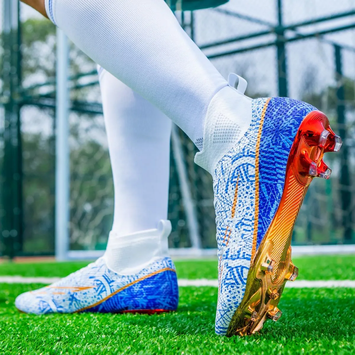 HESBITEUL Soccer Cleats Outdoor for Boys Training: High Top Football Cleats for Firm Ground