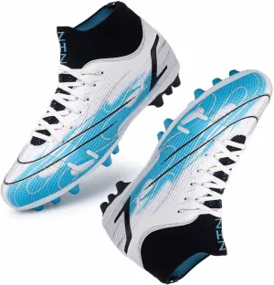HESBITEUL Unisex's AG Cleats Training Athletic Non-Slip Long Studs High Top Football Soccer Shoes for Youth
