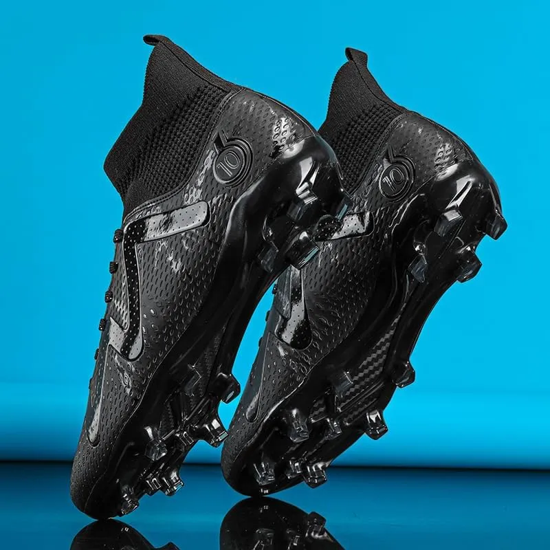 High-top Large Size Ground Men's Soccer Spikes Professional Soccer Shoes Long Spikes Non-Slip Wider Training Outdoor Sports Shoes