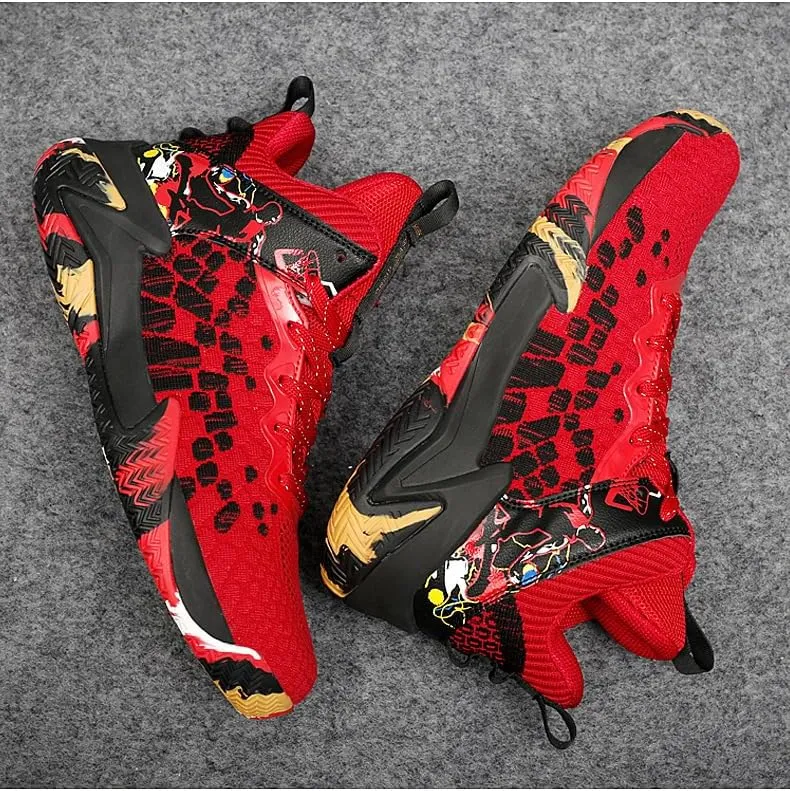 High Top Lightweight Large Size Sports Boots Student Training Flying Weaving Men's Basketball Shoes