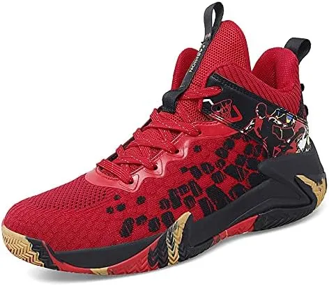 High Top Lightweight Large Size Sports Boots Student Training Flying Weaving Men's Basketball Shoes