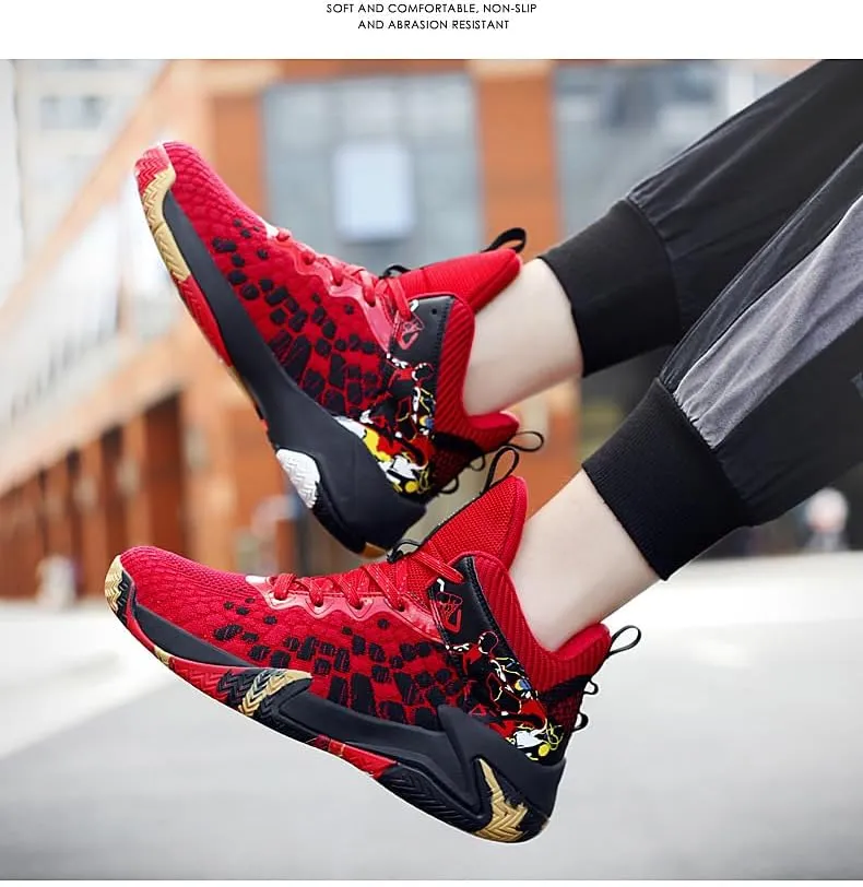 High Top Lightweight Large Size Sports Boots Student Training Flying Weaving Men's Basketball Shoes