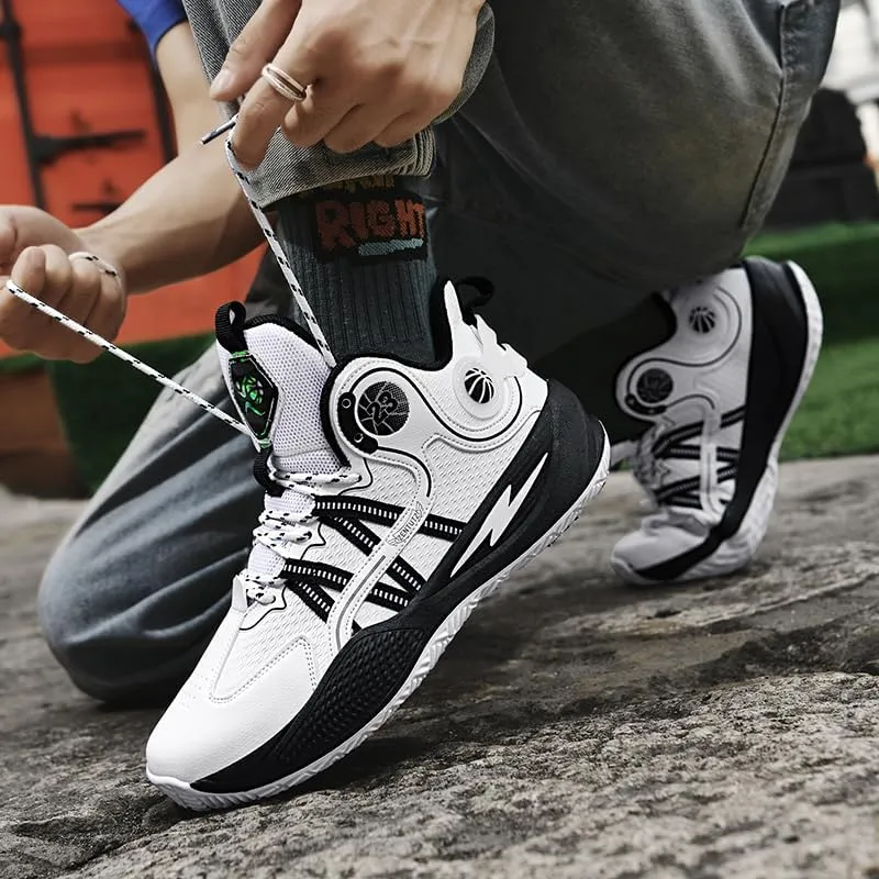 High Top Men Basketball Shoes Lightweight Breathable Outdoor Sports Shoes Fashion Non Slip Wear-Resistant Cushioning Training Sneakers