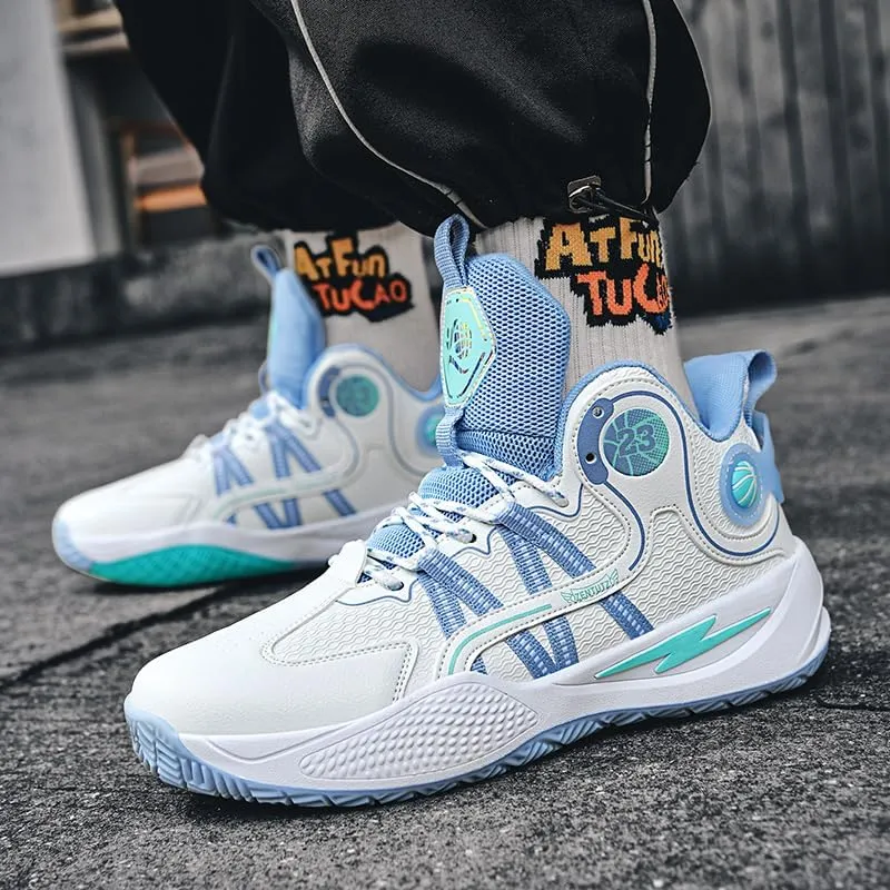 High Top Men Basketball Shoes Lightweight Breathable Outdoor Sports Shoes Fashion Non Slip Wear-Resistant Cushioning Training Sneakers
