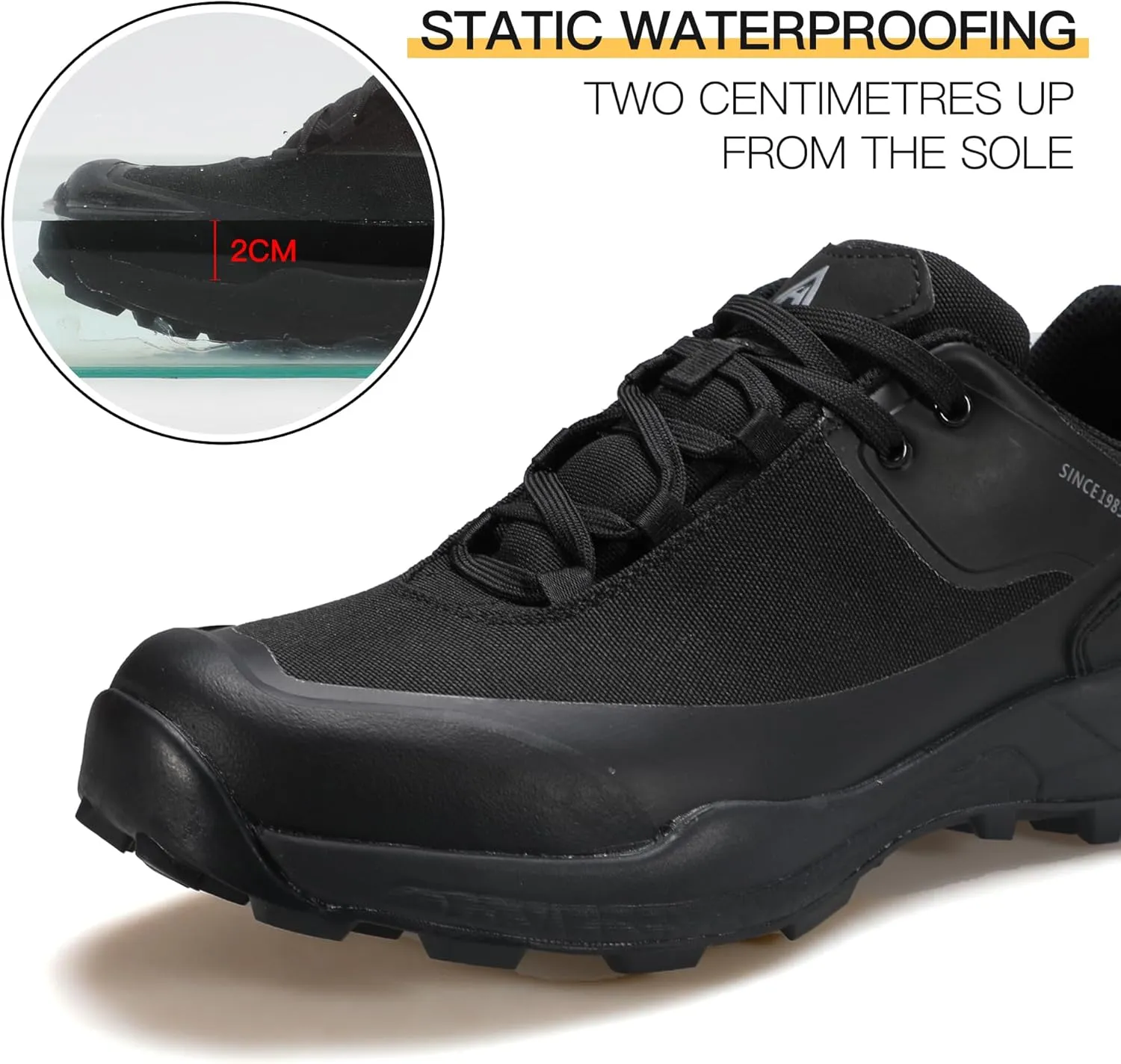 HUMTTO Men's All-Terrain Waterproof Hiking Shoes Lightweight Breathable Trekking Anti Slip Outdoor Trails Shoes