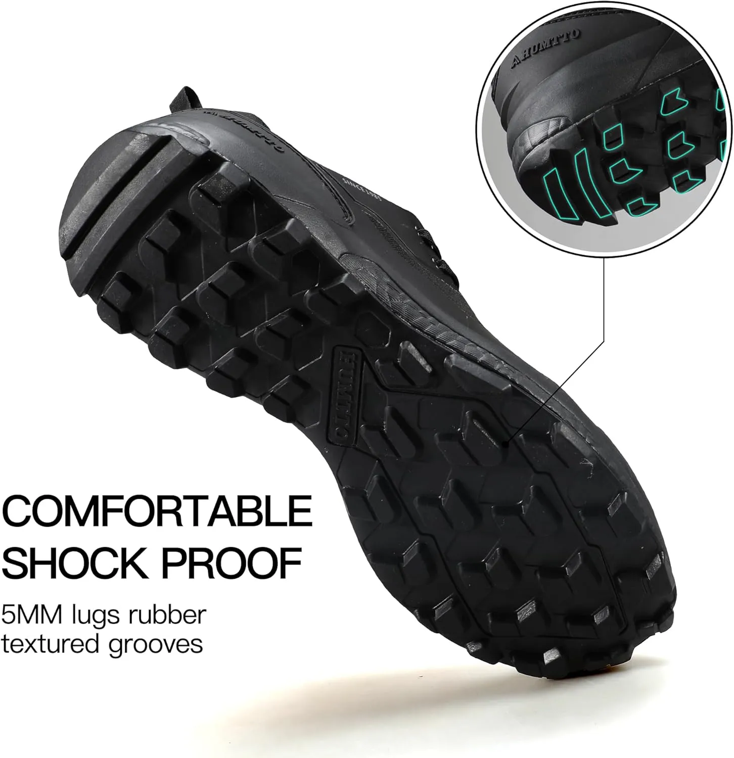 HUMTTO Men's All-Terrain Waterproof Hiking Shoes Lightweight Breathable Trekking Anti Slip Outdoor Trails Shoes