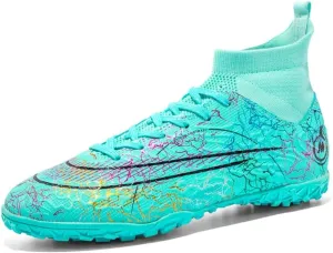Indoor Soccer Shoes Mens Soccer Cleats Womens Football Boots Youth High-Top Turf Soccer Shoes for Big Boys Girls