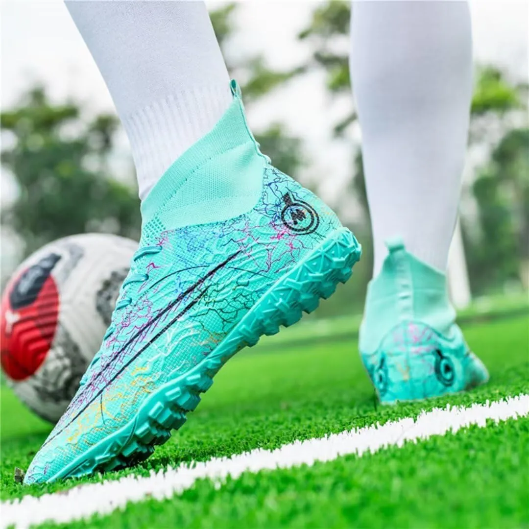 Indoor Soccer Shoes Mens Soccer Cleats Womens Football Boots Youth High-Top Turf Soccer Shoes for Big Boys Girls