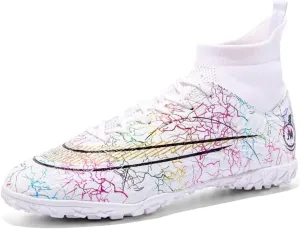 Indoor Soccer Shoes Mens Soccer Cleats Womens Football Boots Youth High-Top Turf Soccer Shoes for Big Boys Girls
