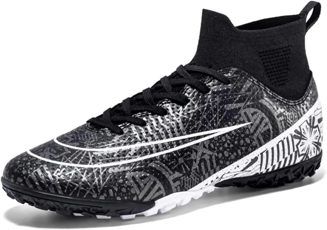 Indoor Soccer Shoes Mens Soccer Cleats Womens Football Boots Youth High-Top Turf Soccer Shoes for Big Boys Girls