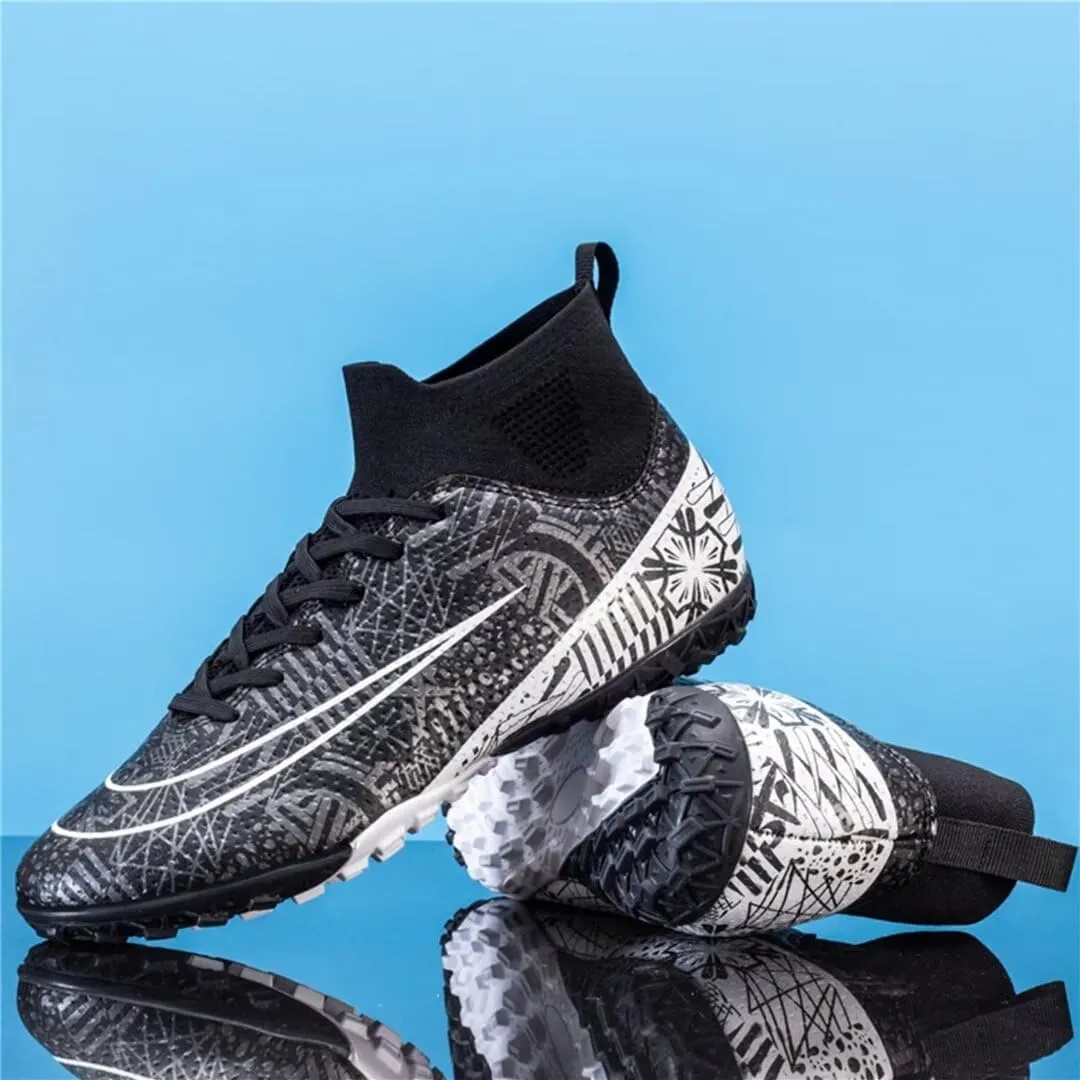 Indoor Soccer Shoes Mens Soccer Cleats Womens Football Boots Youth High-Top Turf Soccer Shoes for Big Boys Girls