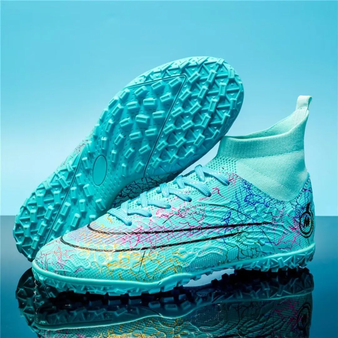 Indoor Soccer Shoes Mens Soccer Cleats Womens Football Boots Youth High-Top Turf Soccer Shoes for Big Boys Girls