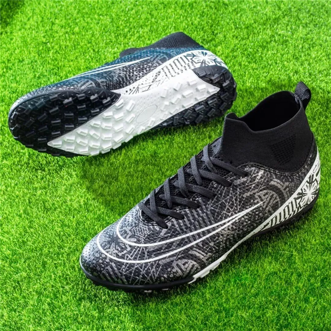Indoor Soccer Shoes Mens Soccer Cleats Womens Football Boots Youth High-Top Turf Soccer Shoes for Big Boys Girls