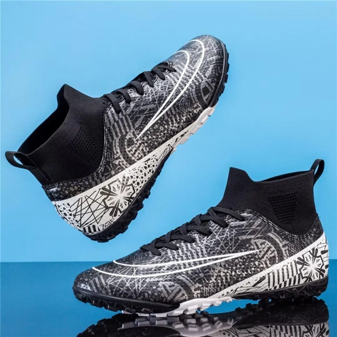 Indoor Soccer Shoes Mens Soccer Cleats Womens Football Boots Youth High-Top Turf Soccer Shoes for Big Boys Girls