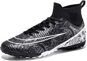 Indoor Soccer Shoes Mens Soccer Cleats Womens Football Boots Youth High-Top Turf Soccer Shoes for Big Boys Girls