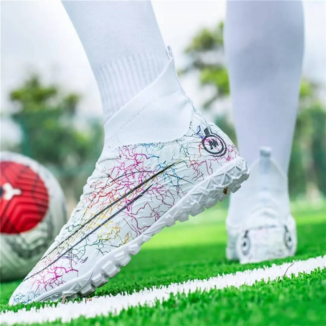 Indoor Soccer Shoes Mens Soccer Cleats Womens Football Boots Youth High-Top Turf Soccer Shoes for Big Boys Girls
