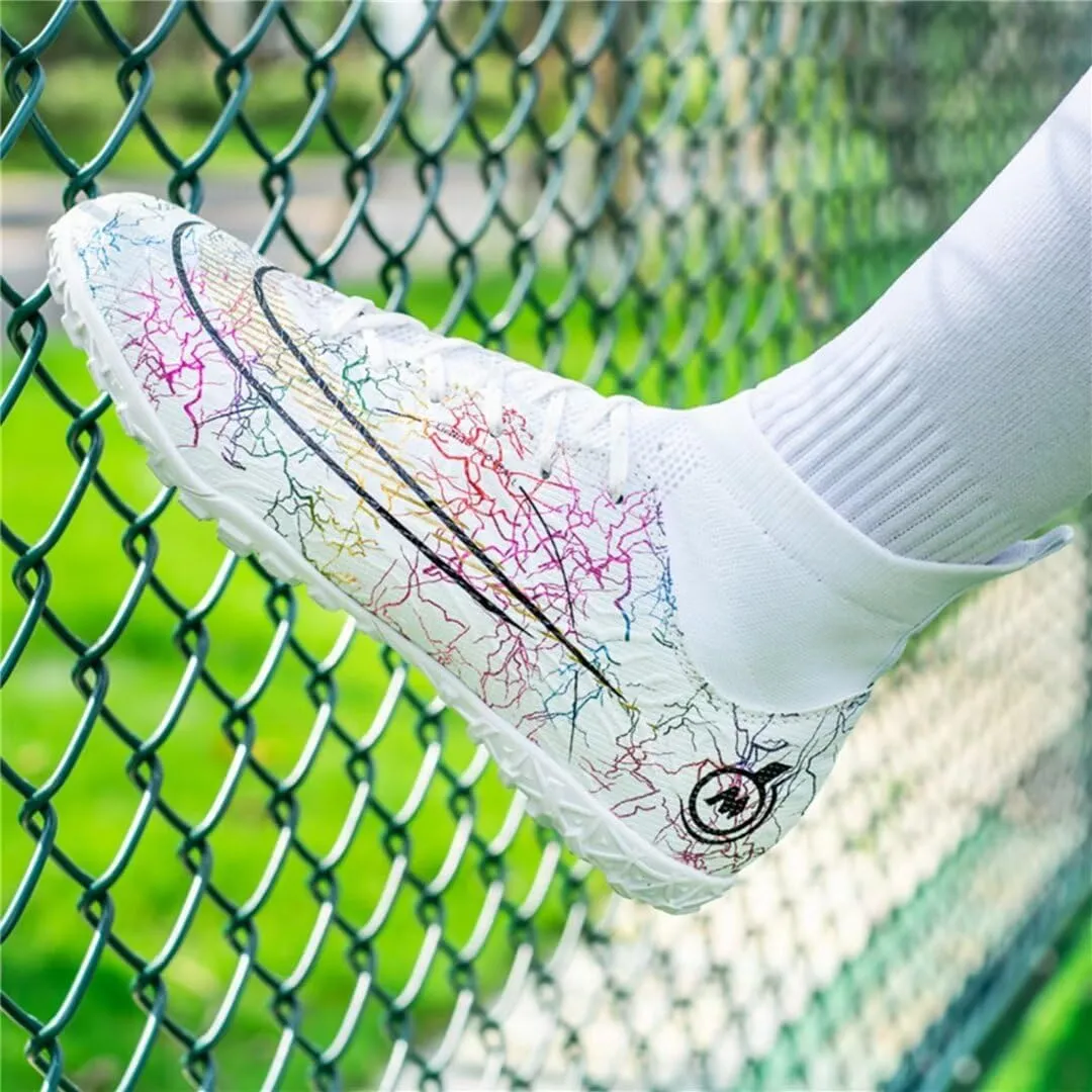 Indoor Soccer Shoes Mens Soccer Cleats Womens Football Boots Youth High-Top Turf Soccer Shoes for Big Boys Girls