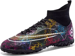 Indoor Soccer Shoes Mens Soccer Cleats Womens Football Boots Youth High-Top Turf Soccer Shoes for Big Boys Girls