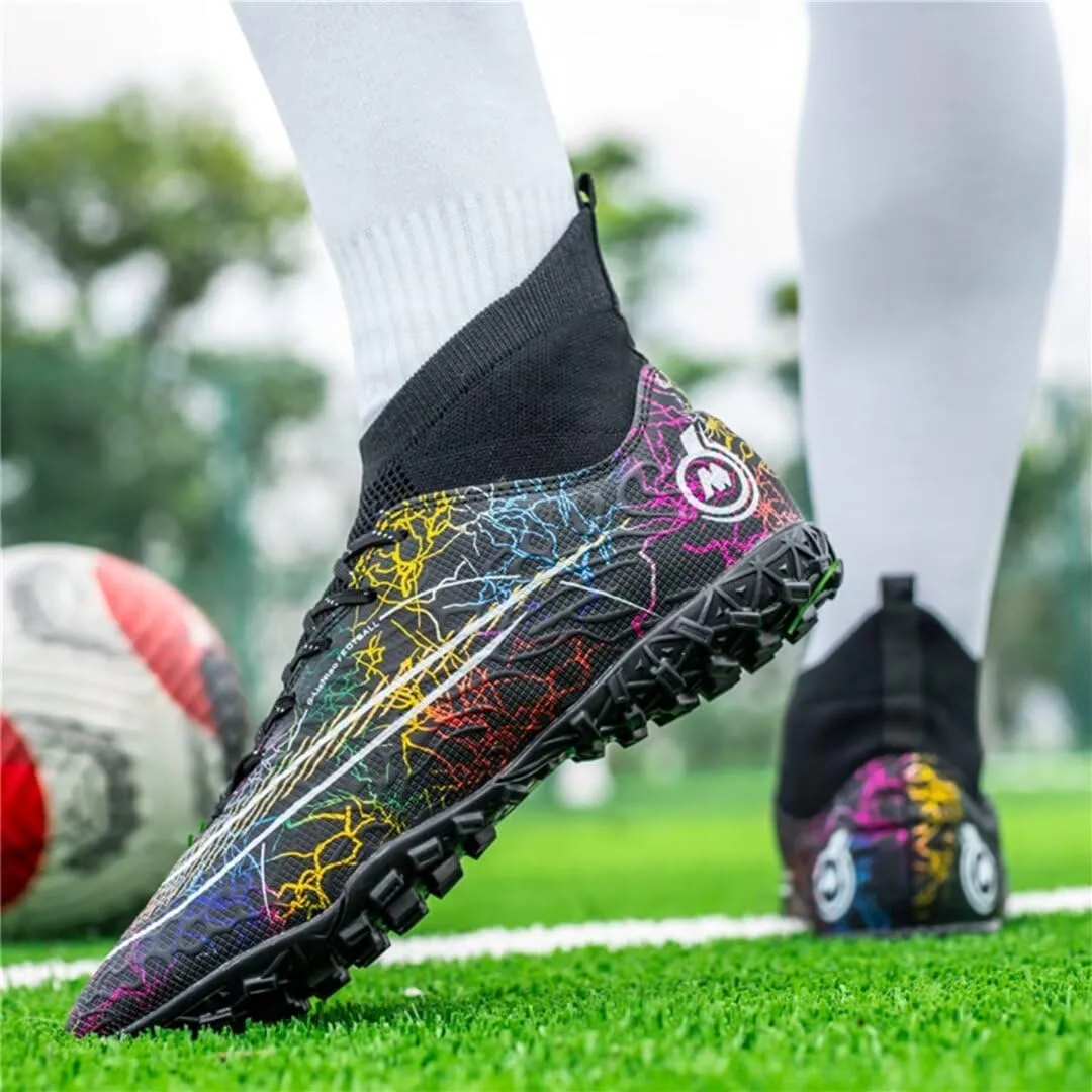 Indoor Soccer Shoes Mens Soccer Cleats Womens Football Boots Youth High-Top Turf Soccer Shoes for Big Boys Girls