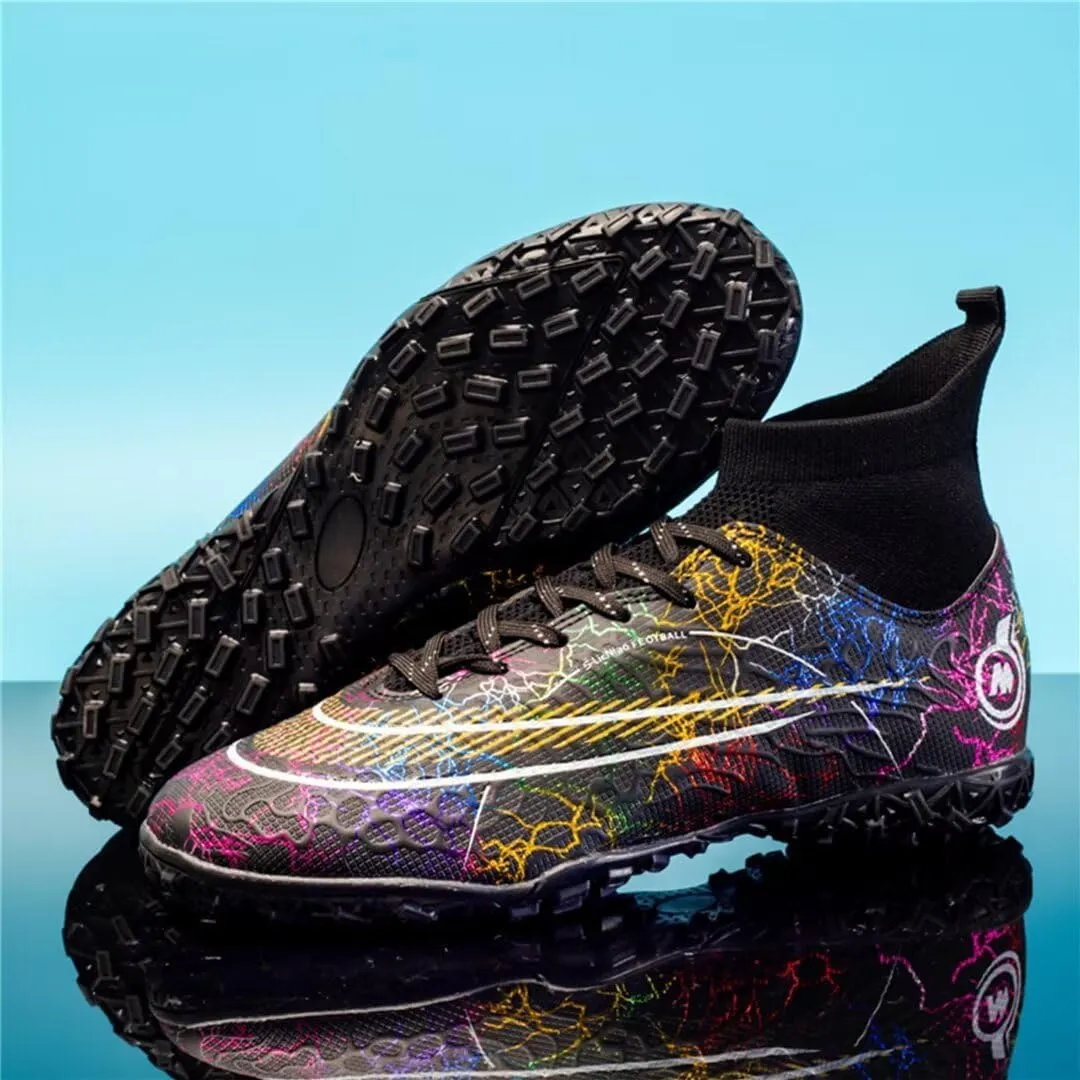 Indoor Soccer Shoes Mens Soccer Cleats Womens Football Boots Youth High-Top Turf Soccer Shoes for Big Boys Girls
