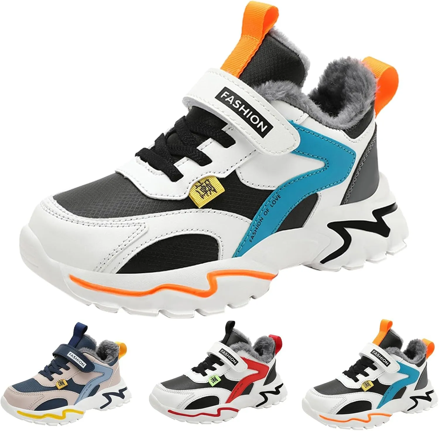 Kids Boys Sneakers Lightweight Athletic Walking/Running Tennis Shoes Adjustable Comfortable Kid Shoes for Girls Size 3