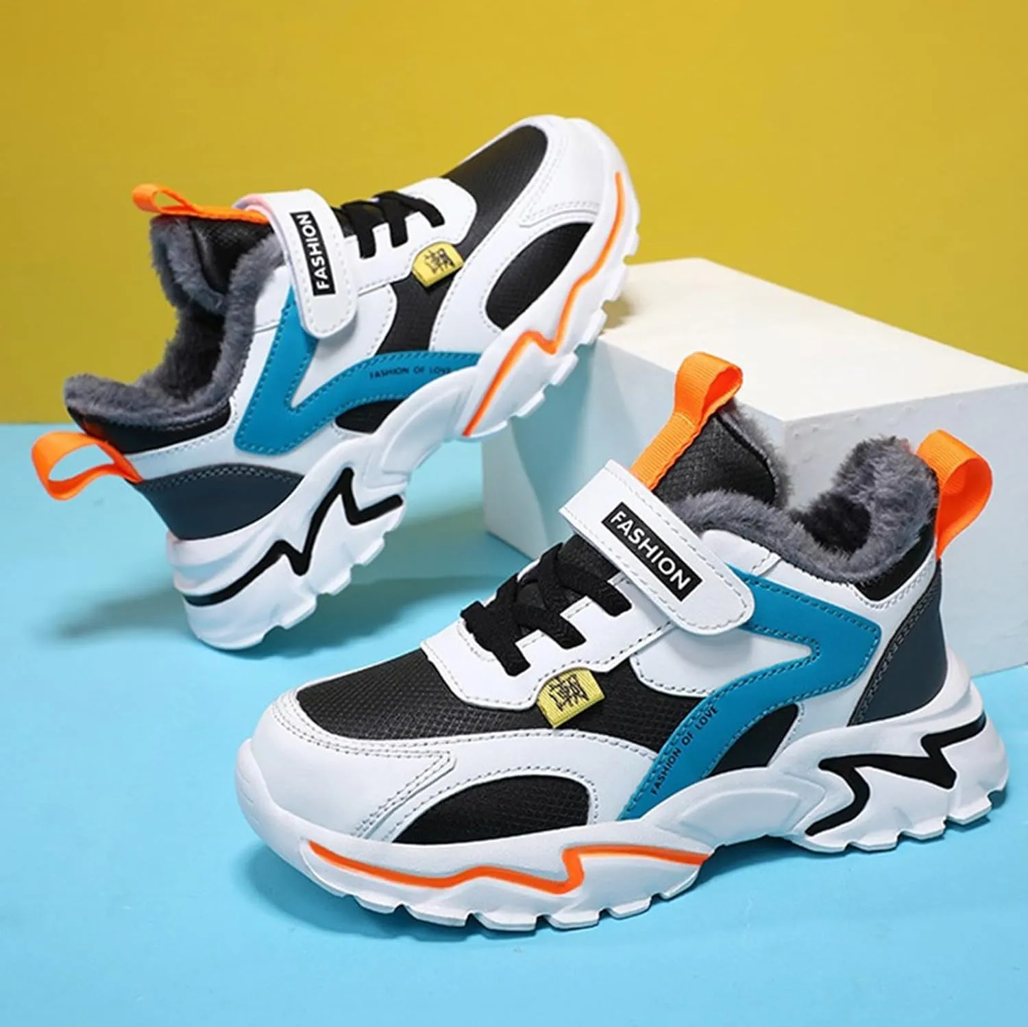 Kids Boys Sneakers Lightweight Athletic Walking/Running Tennis Shoes Adjustable Comfortable Kid Shoes for Girls Size 3
