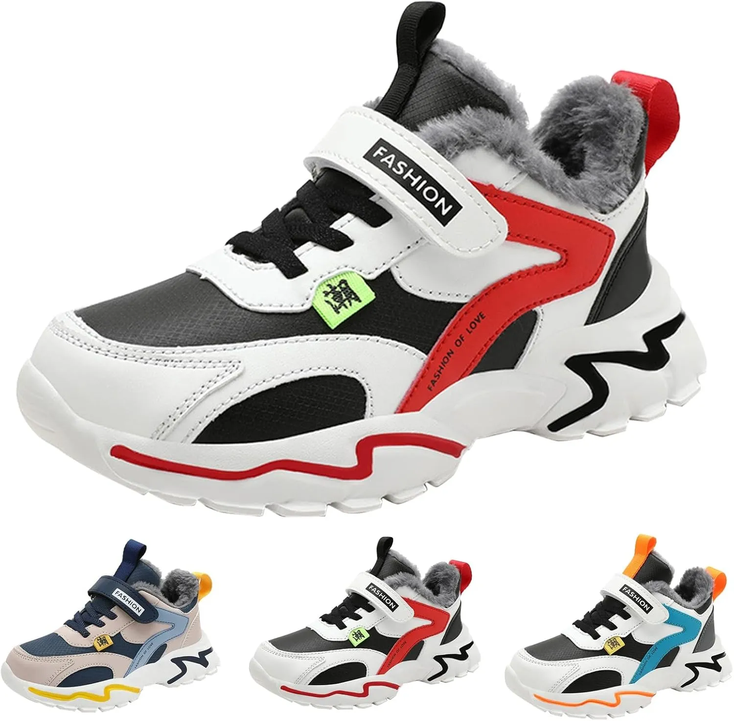 Kids Boys Sneakers Lightweight Athletic Walking/Running Tennis Shoes Adjustable Comfortable Kid Shoes for Girls Size 3