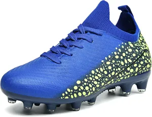 Kids Soccer Cleats for Boys and Girls Youth Mid-top Football Shoes Outdoor Athletic Turf Soccer Shoes