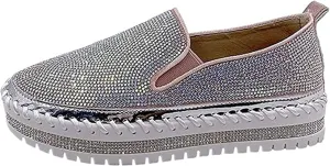 Ladmiple Shoes For Women Flats Comfortable Arch Support Women's Canvas Shoes Low Cut Slip On Sneaker Casual Walking Shoes Dressy Summer Comfortable Fashion Platform Flats Loafers