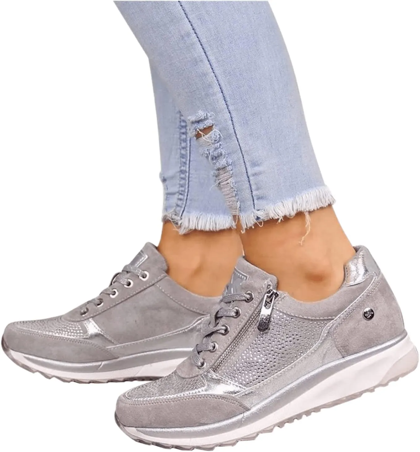 Ladmiple Shoes For Women Sneakers Trendy Canvas Shoes Casual Slip On Fashion Walking Shoes Dressy Summer Flats Loafers