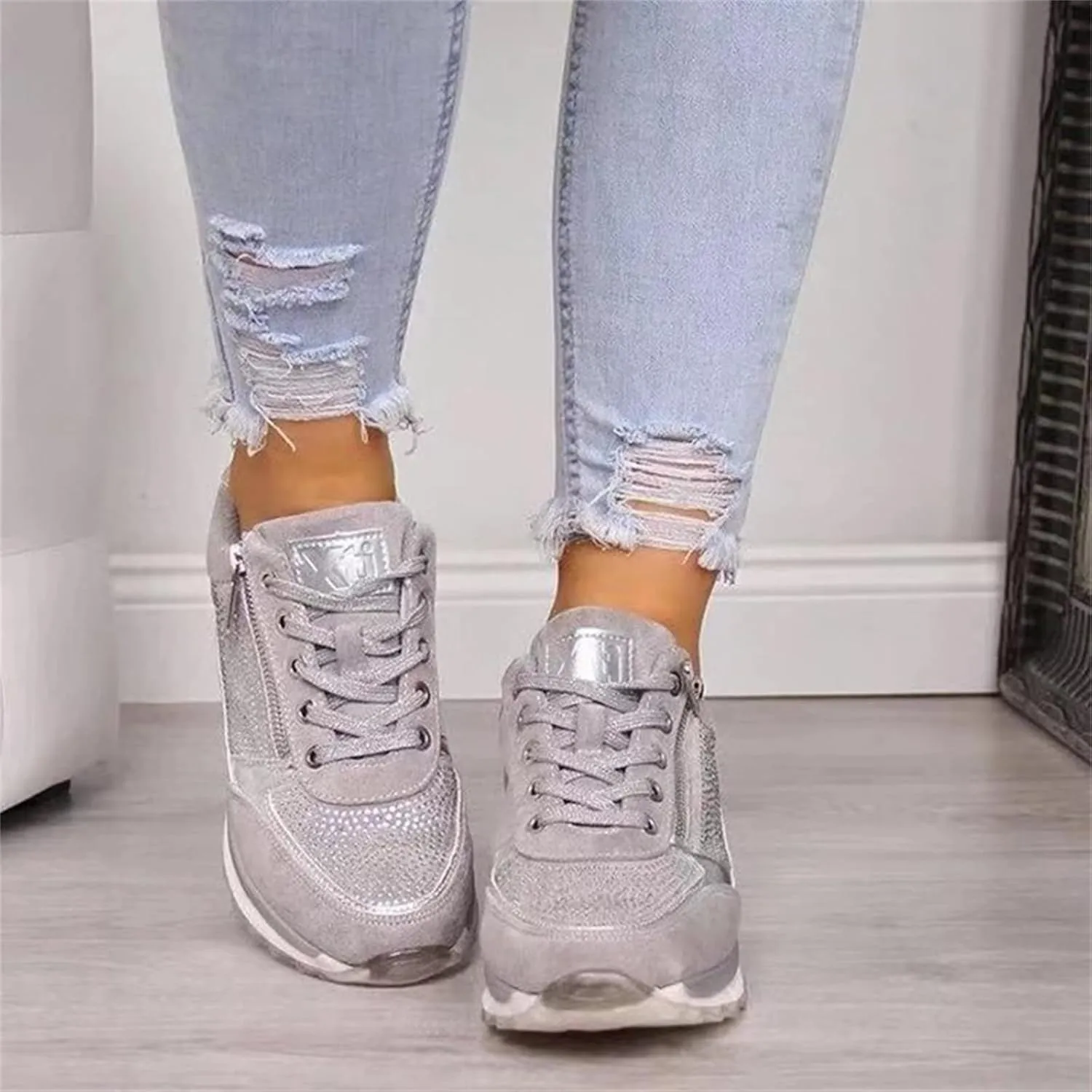 Ladmiple Shoes For Women Sneakers Trendy Canvas Shoes Casual Slip On Fashion Walking Shoes Dressy Summer Flats Loafers