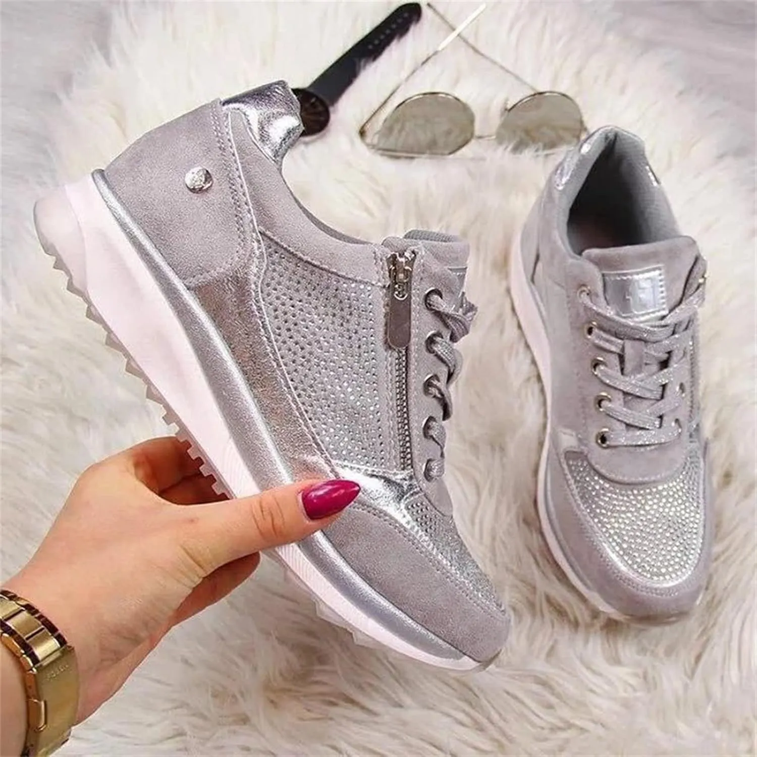 Ladmiple Shoes For Women Sneakers Trendy Canvas Shoes Casual Slip On Fashion Walking Shoes Dressy Summer Flats Loafers