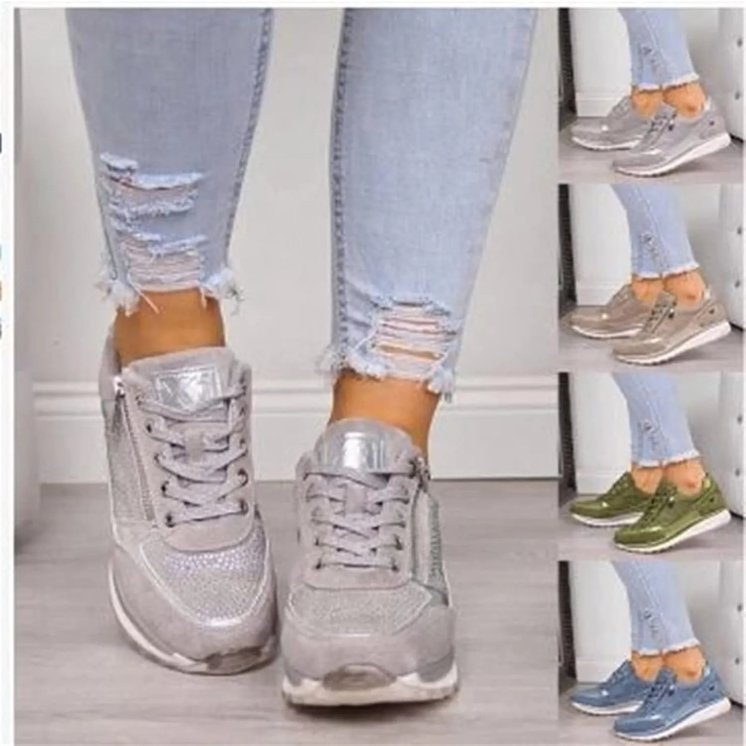 Ladmiple Shoes For Women Sneakers Trendy Canvas Shoes Casual Slip On Fashion Walking Shoes Dressy Summer Flats Loafers