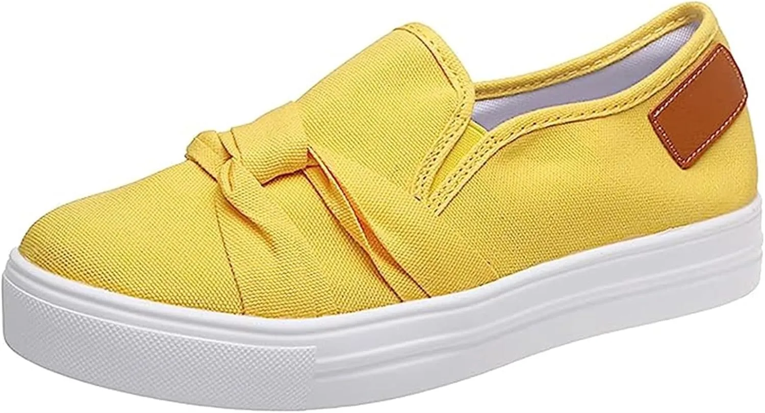 Ladmiple Shoes For Women Sneakers Trendy Slip On Loafers Canvas Shoes Fashion Dressy Casual Summer Flats Walking Sneaker