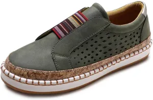 Ladmiple Womens Shoes Dressy Casual Loafers Canvas Shoes Low Cut Slip On Fashion Comfortable Walking Platform Sneakers