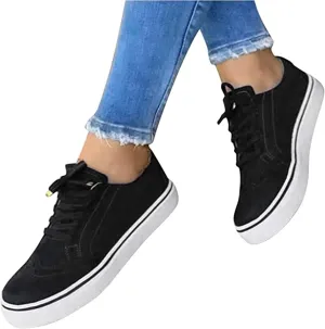 Lausiuoe Sneakers For Women Walking Shoes Arch Support Women's Canvas Shoes Low Cut Sneaker Casual Walking Shoes Classic Fall Fashion Lightweight Soft Comfort Breathable Slip On Flat Loafers
