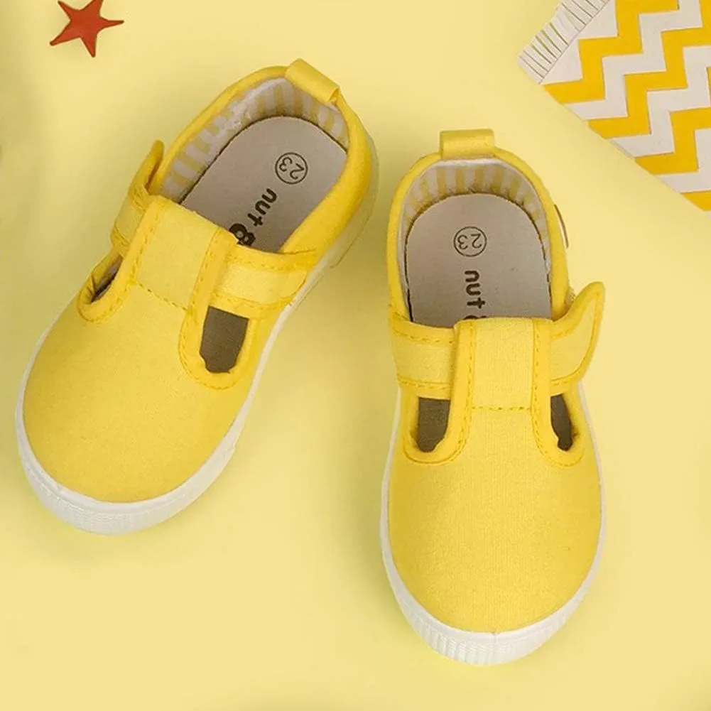 LAWBUCE Toddler Girls T-Strap Sneakers Kids Mary Jane Canvas Shoes