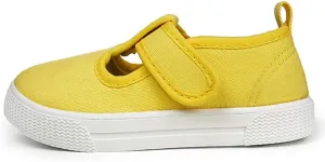 LAWBUCE Toddler Girls T-Strap Sneakers Kids Mary Jane Canvas Shoes
