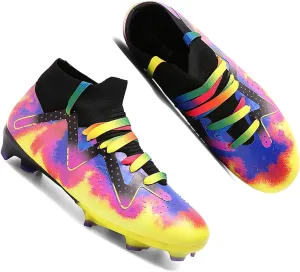 MEBAMY Men's Soccer Shoes High-Top Soccer Cleats Outdoor Breathable Athletic Professional Spikes Youth Boys Football Shoes Unisex