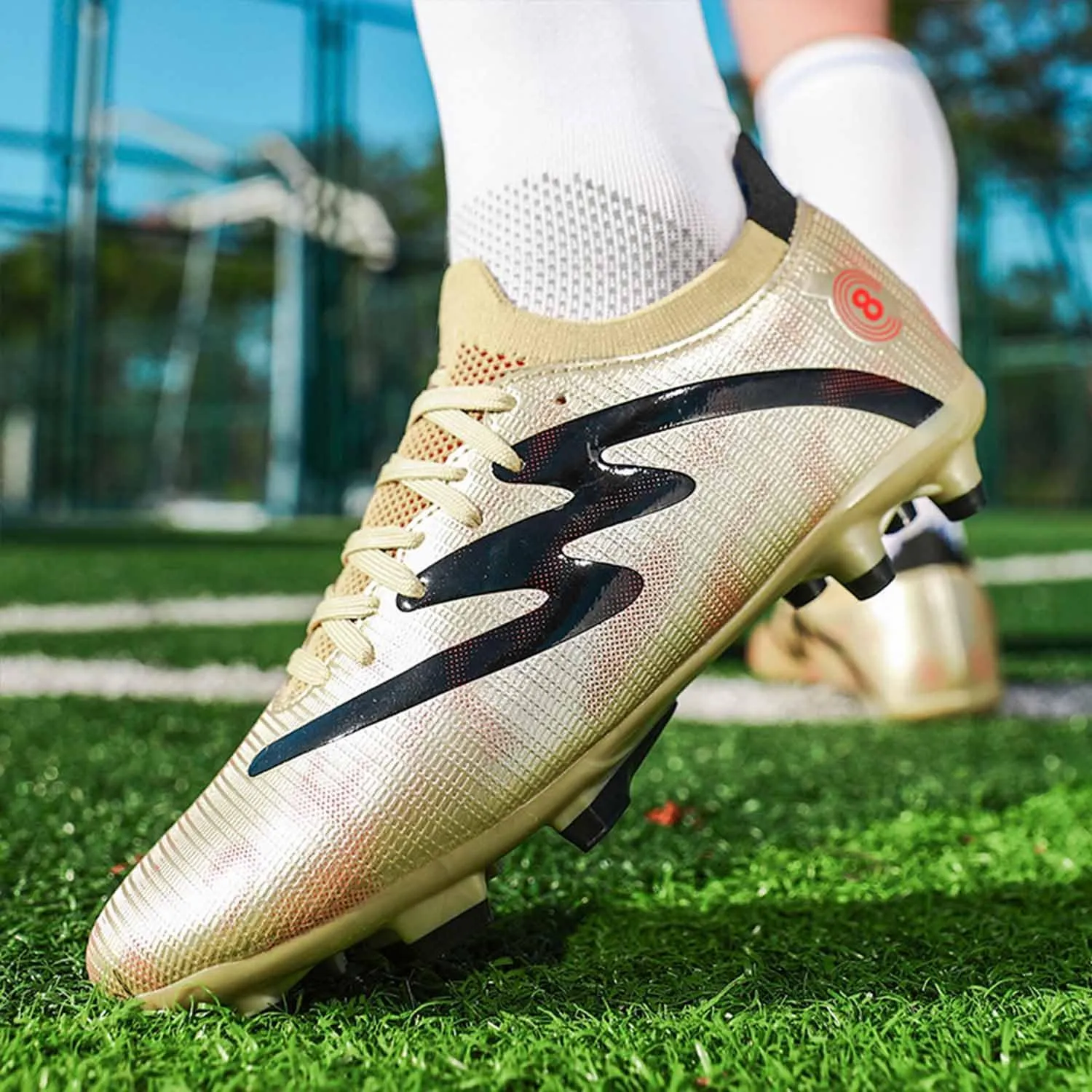 MEBAMY Men's Soccer Shoes High-Top Soccer Cleats Outdoor Breathable Athletic Professional Spikes Youth Boys Football Shoes Unisex
