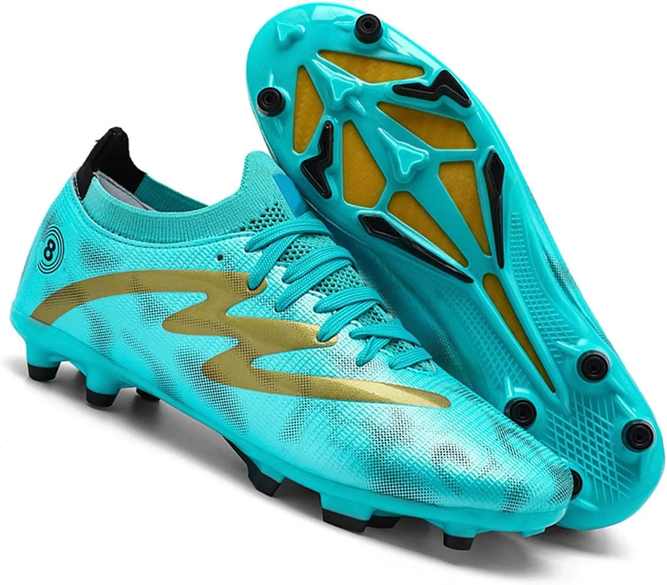 MEBAMY Men's Soccer Shoes High-Top Soccer Cleats Outdoor Breathable Athletic Professional Spikes Youth Boys Football Shoes Unisex