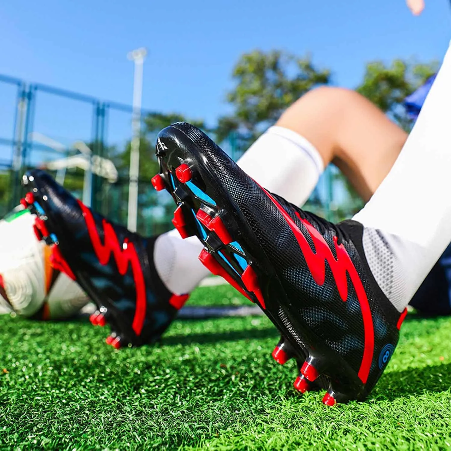 MEBAMY Men's Soccer Shoes High-Top Soccer Cleats Outdoor Breathable Athletic Professional Spikes Youth Boys Football Shoes Unisex